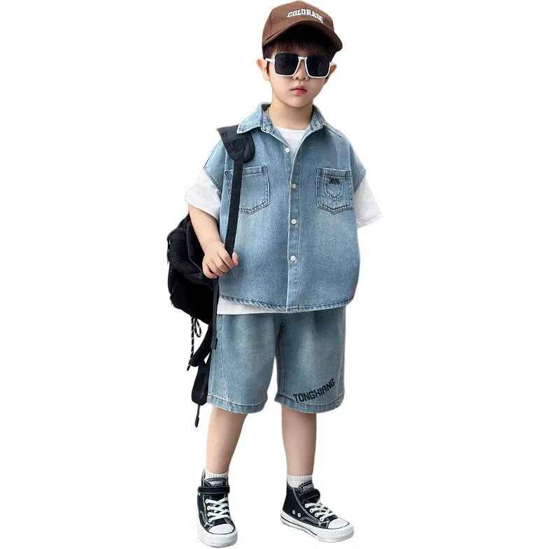 Детский комплект спортивной одежды с футболкой CITY BOY MADALLO, Blue Set With T-Shirt