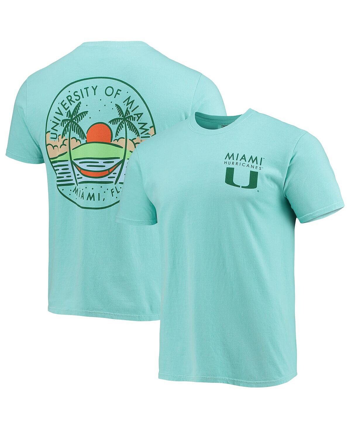 

Мужская футболка mint miami hurricanes circle scene comfort colours Image One, мульти