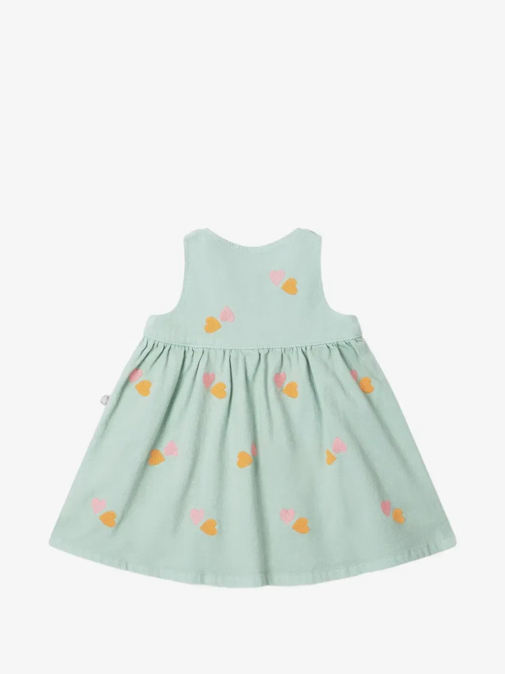 Расклешенное платье с вышивкой в виде сердец Stella McCartney Kids, зеленый — фото 2