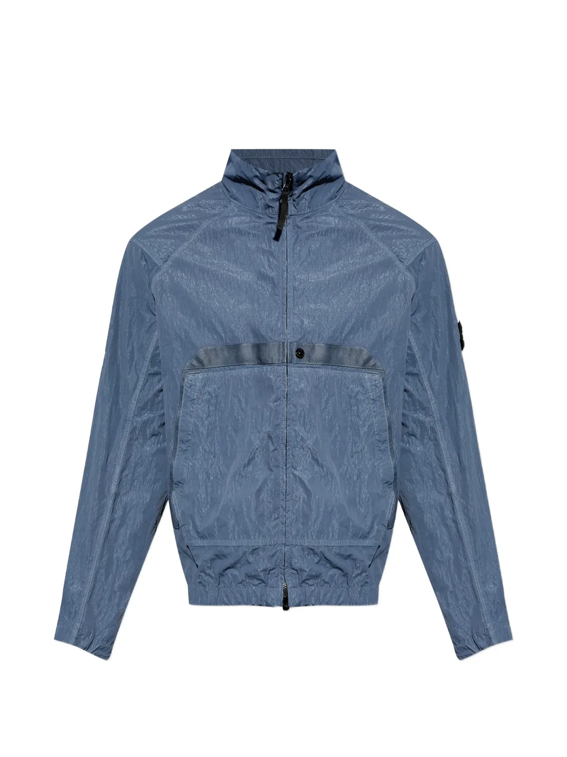 Stone Island Куртка на молнии с нашивкой-логотипом синий