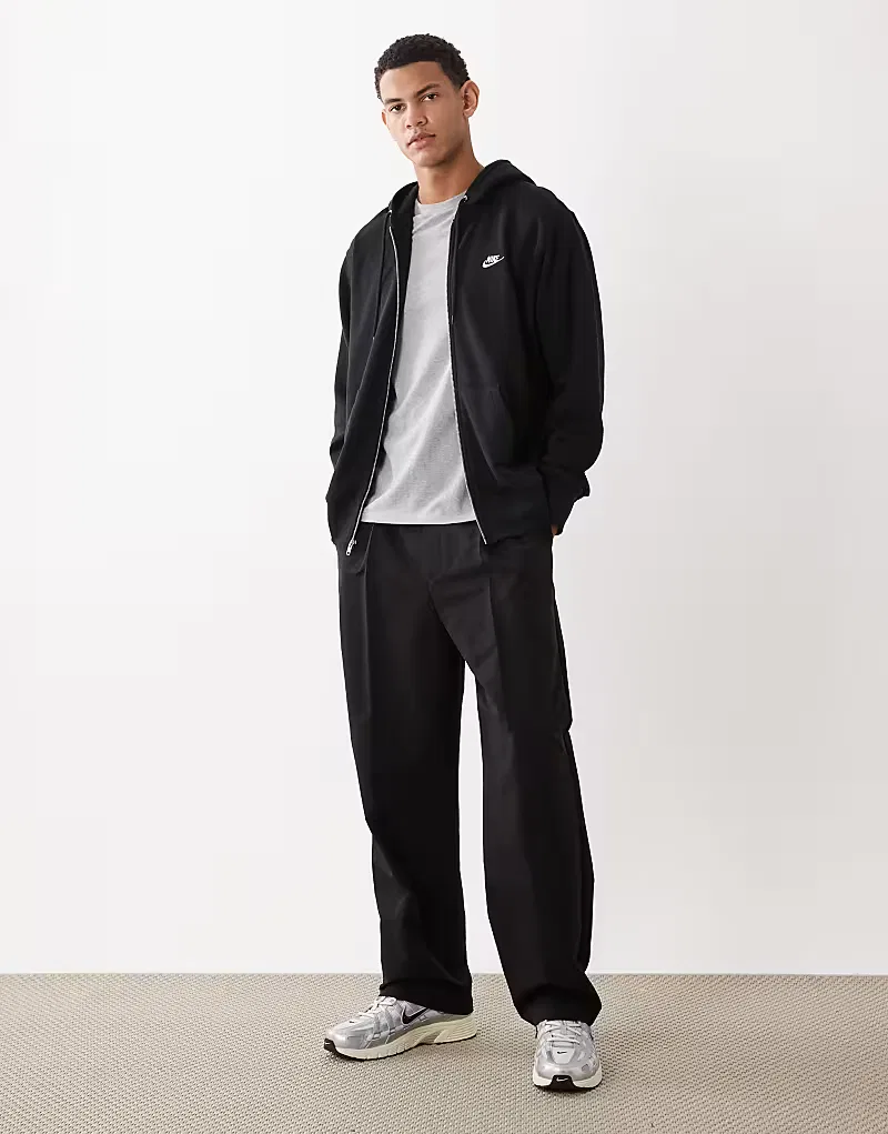 Худи Nike Club French Terry на молнии, черный — фото 2