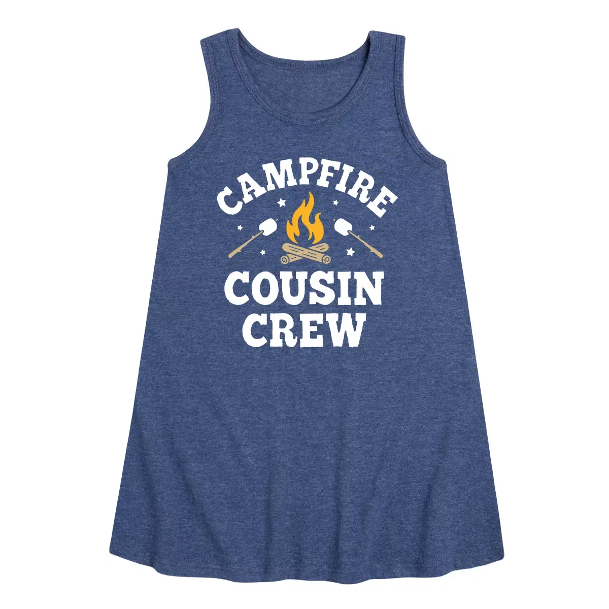 Детское платье-трапеция без рукавов Campfire Cousin Crew Instant Message, Heather Navy