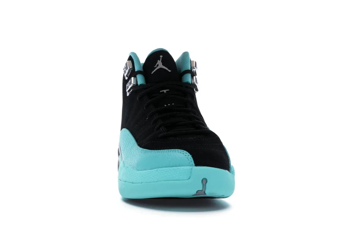 Детские кроссовки Lifestyle с принтом Jordan 12 Retro, Black/Metallic Silver-Hyper Jade — фото 2