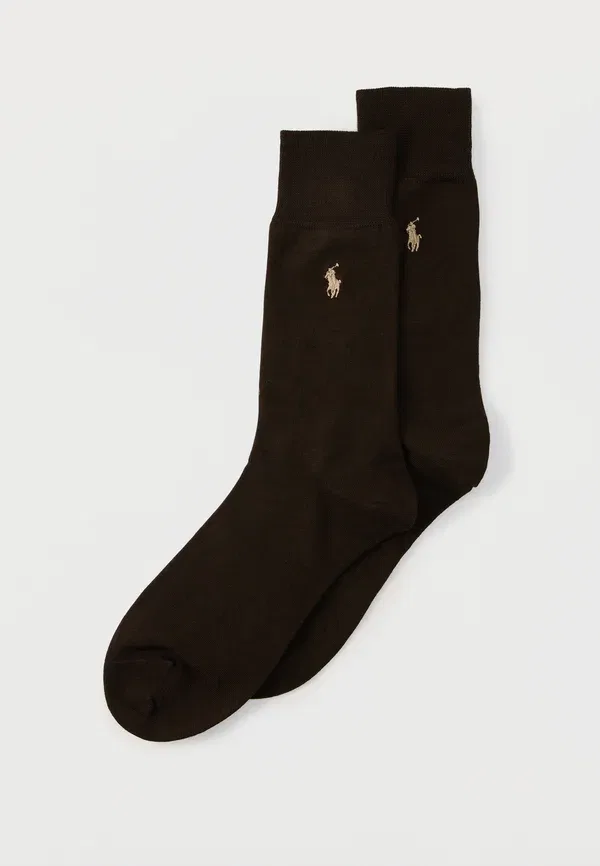 Носки 2 пары, полосатые, Crew sock 2 pack, Polo Ralph Lauren, темно-коричневый
