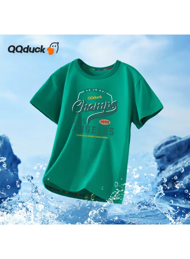 Футболка детская с принтом Qq Duck, голубой