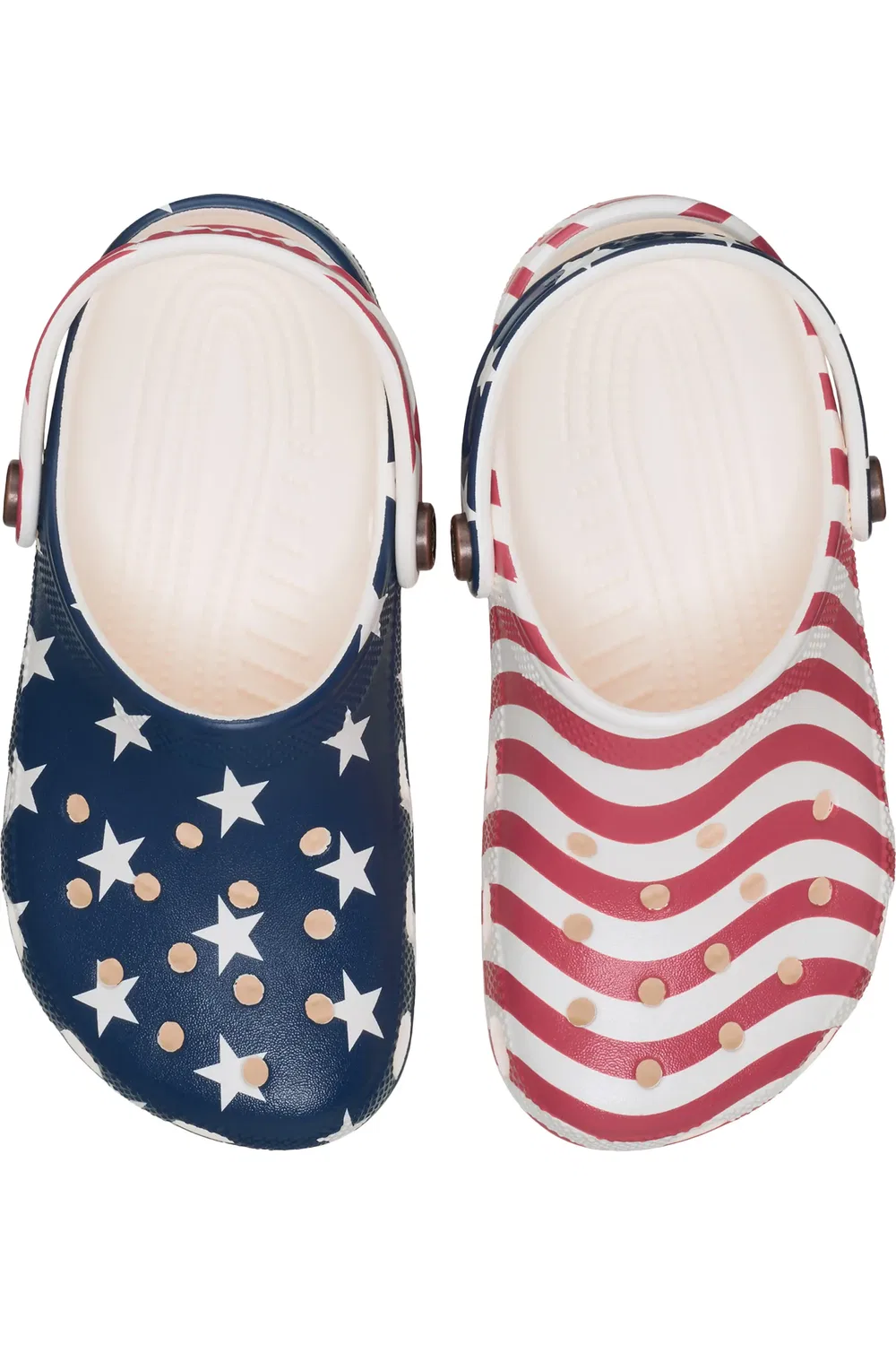 Детские сабо патриотические с ремешком Classic Clog Crocs, Chalk/Multi — фото 3