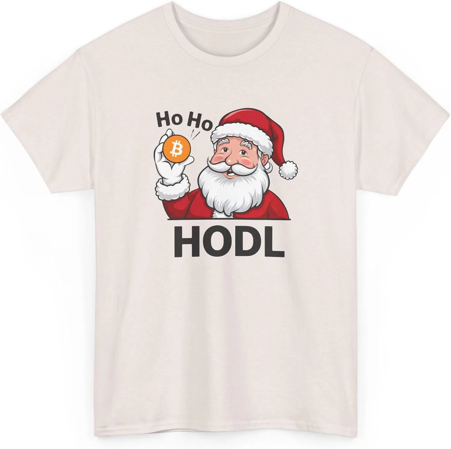 Футболка с принтом Bitcoin Santa Gildan, Ice Grey