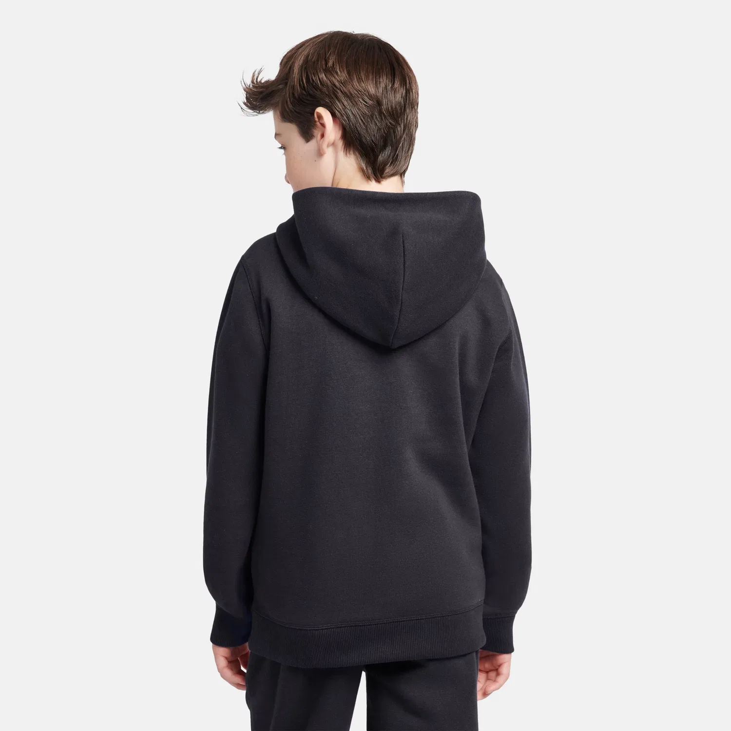 Детское худи с принтом Brush Back Small Logo New Balance, Black — фото 4