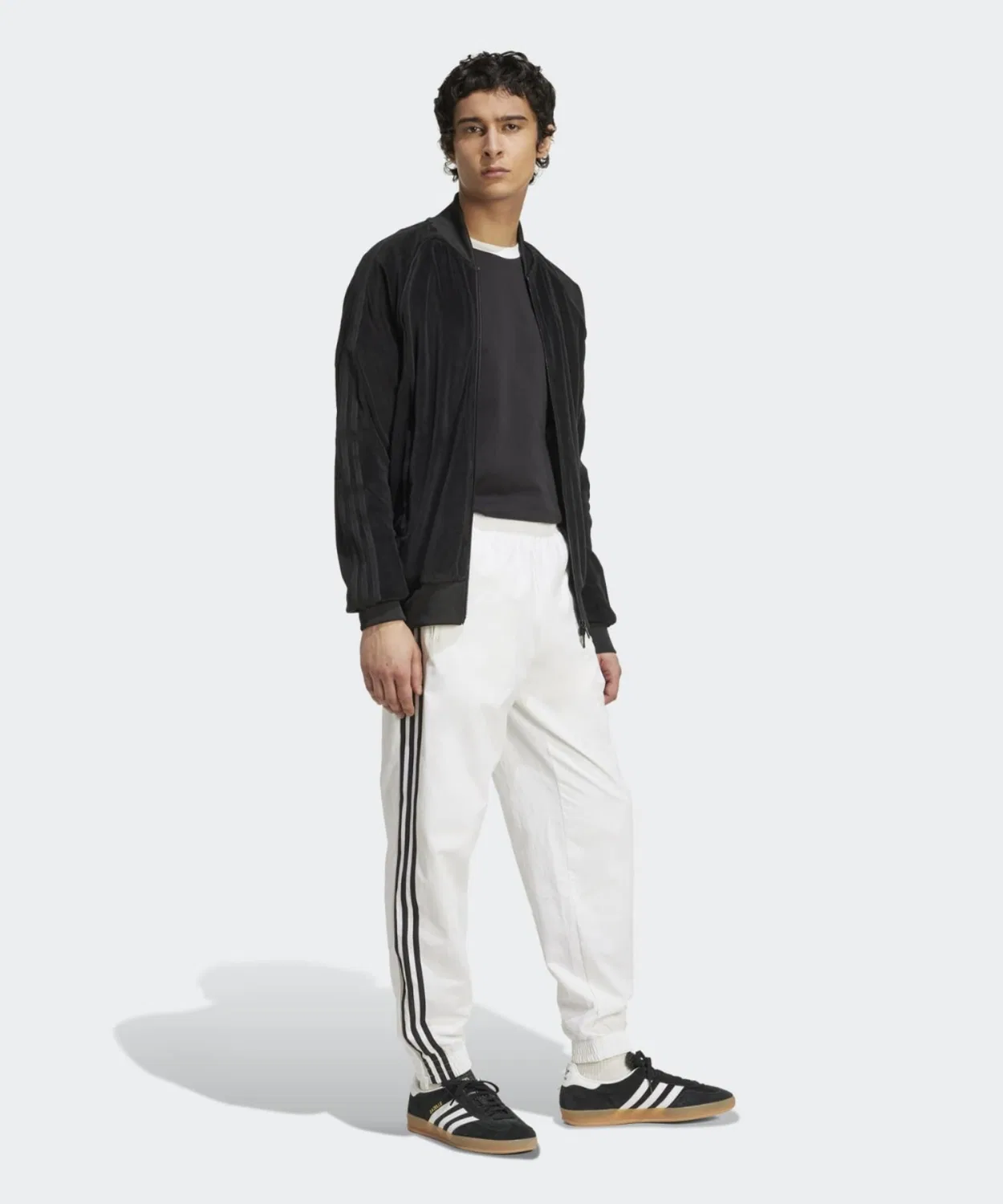 Мужская куртка-трактор из велюра с молнией Adidas Originals, Black — фото 3