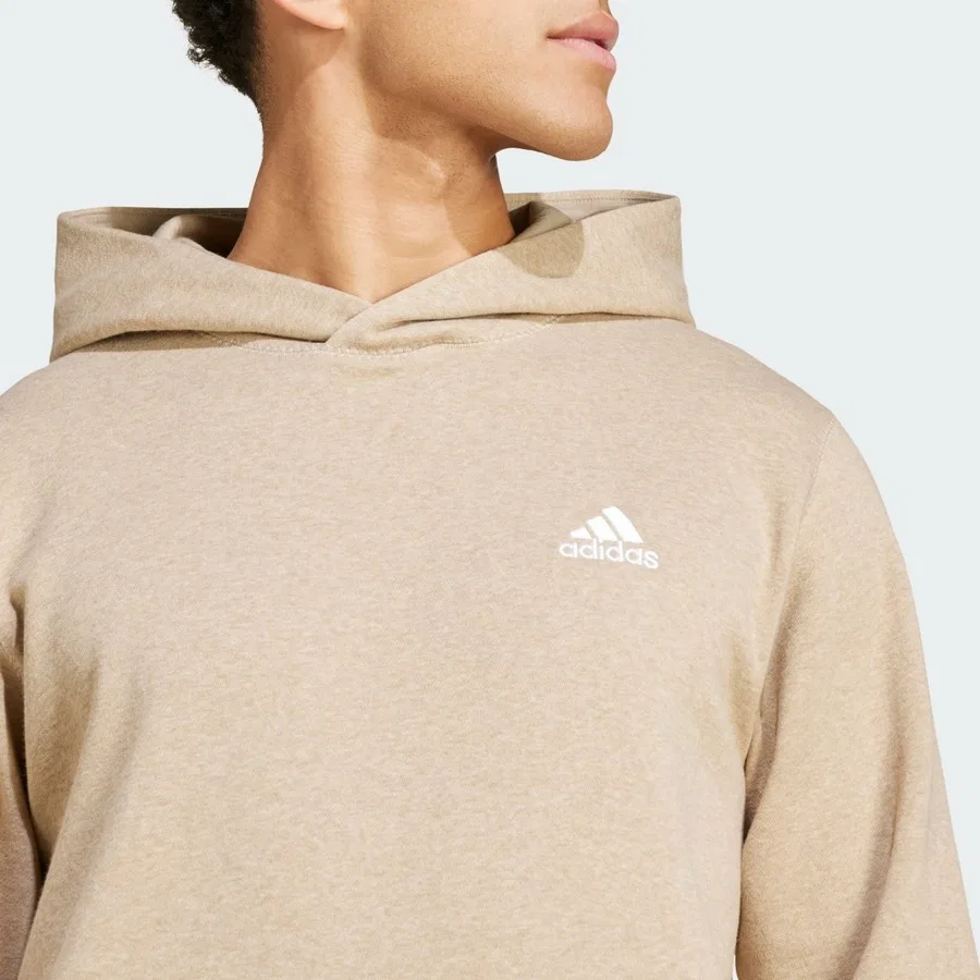 Худи мужское с капюшоном и длинным рукавом, модель Seasonal Essentials Mélange, adidas, Бежевый — фото 2