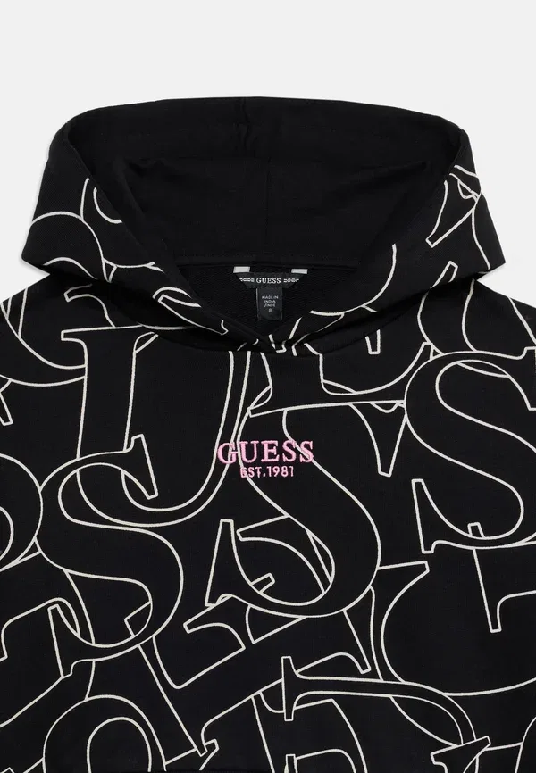 Детская и подростковая спортивная толстовка с капюшоном Guess, черный — фото 4