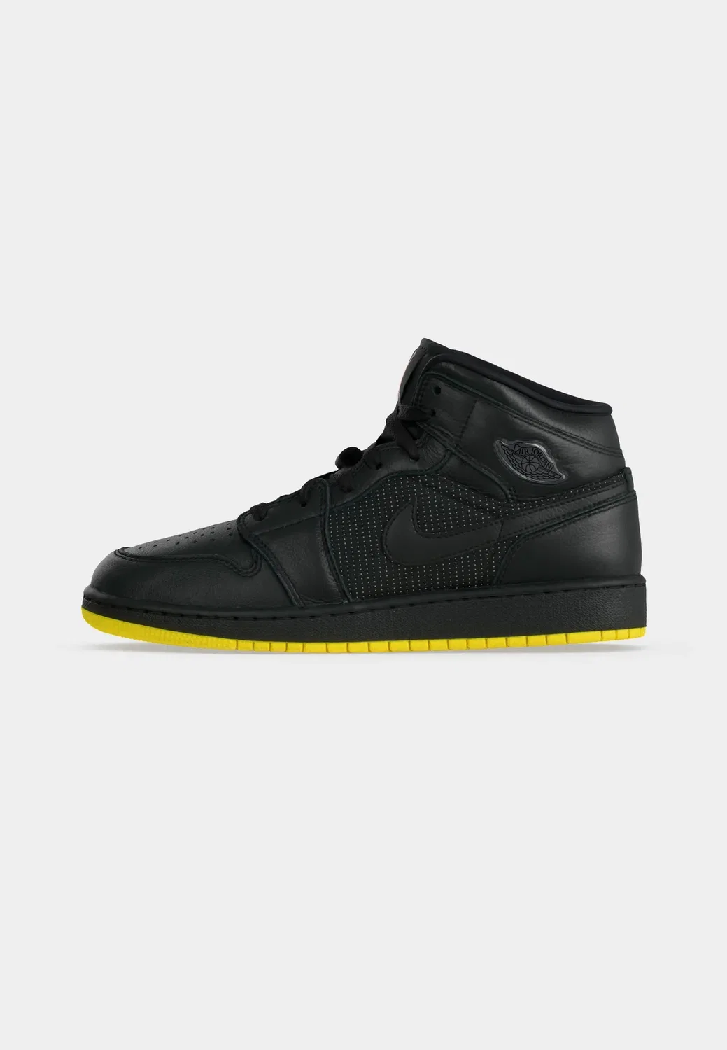 Air 1 mid se унисекс - высокие кроссовки Jordan, Black/Silver-Coloured/Opti Yellow — фото 2