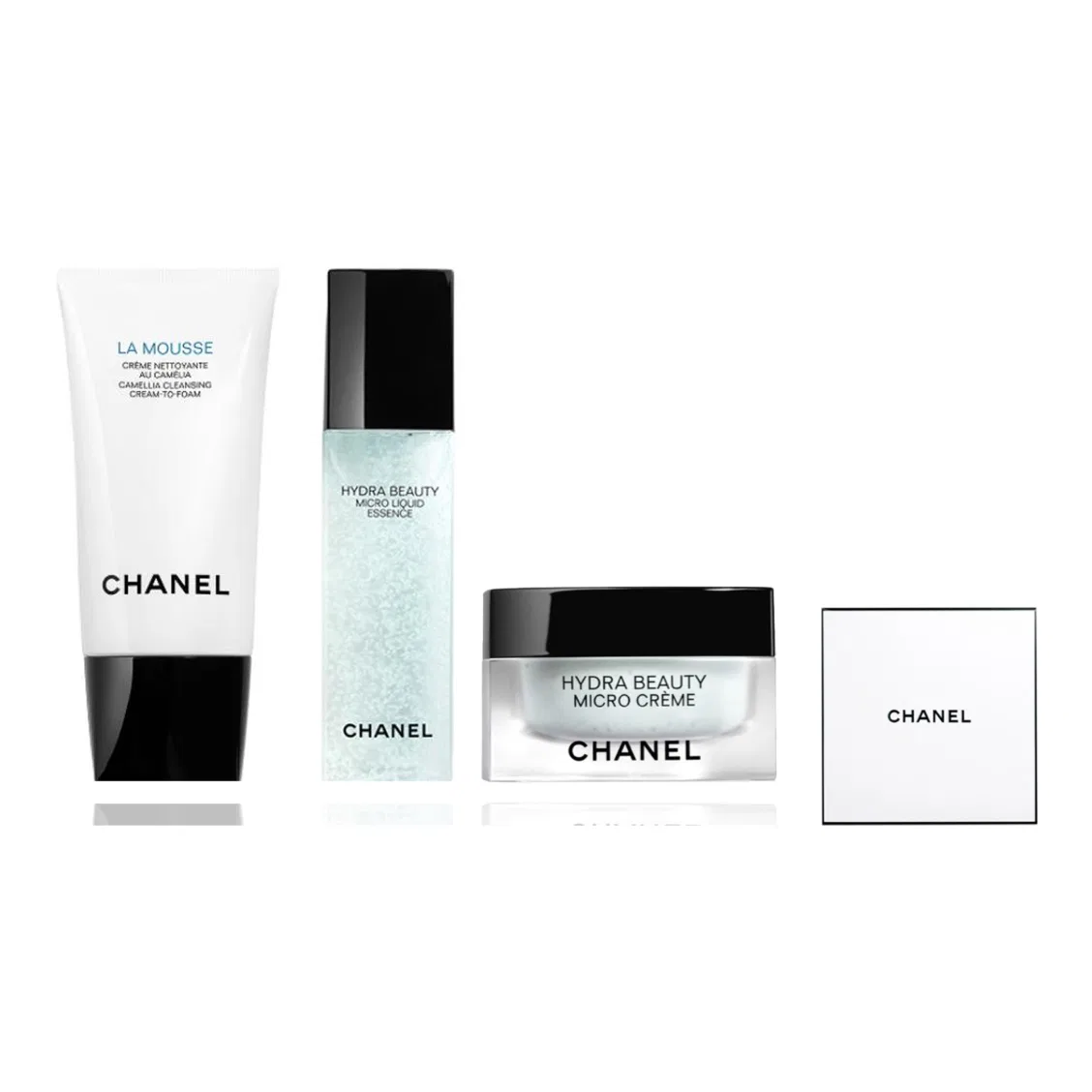 Женский набор средств для лица с камелией CHANEL, Camellia Celebrity Set, 150 мл+150 мл+50 г, Black