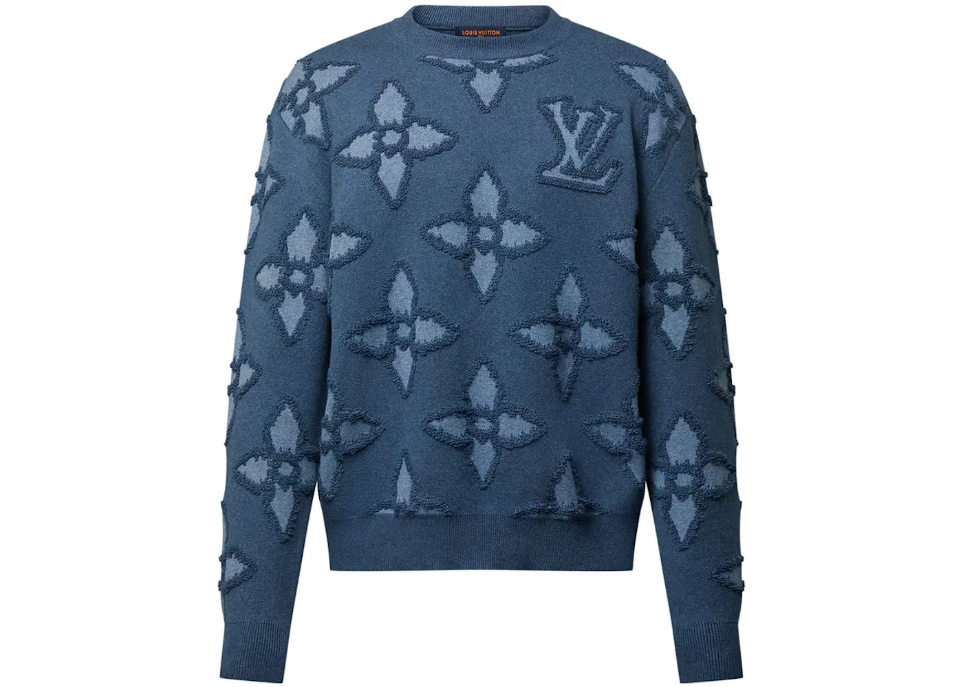 Мужской свитшот хлопковый Crewneck Louis Vuitton, Indigo