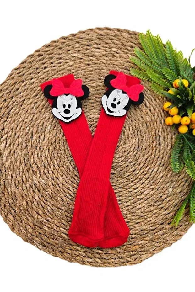 Детские носки для девочек хлопковые Minni Mouse Al Ver Gülüm, Red Minni Mouse