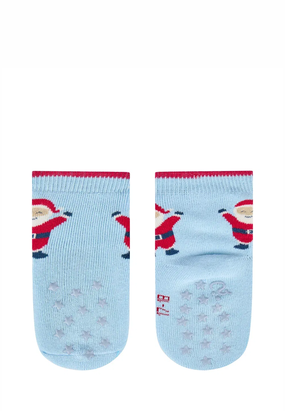 Abs krabbelsocken 2er Pack Santa und Tannenbaum mit Innenfrottee унисекс - носки Sterntaler, Hellblau — фото 2