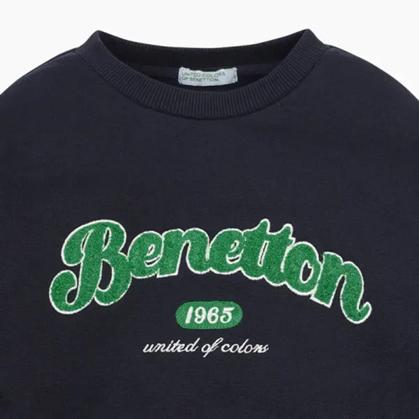 Футболка с длинным рукавом, вязаная, Benetton, бежевая — фото 4