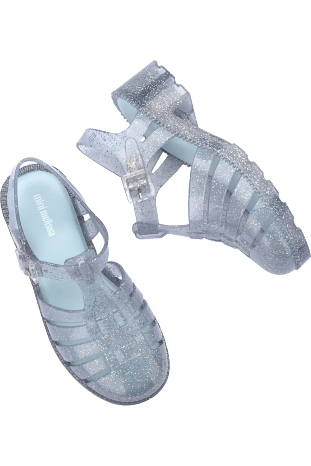 Детские сандалии рыбацкие с ароматом Posession Mini Melissa, Glitter Clear/Blue — фото 3