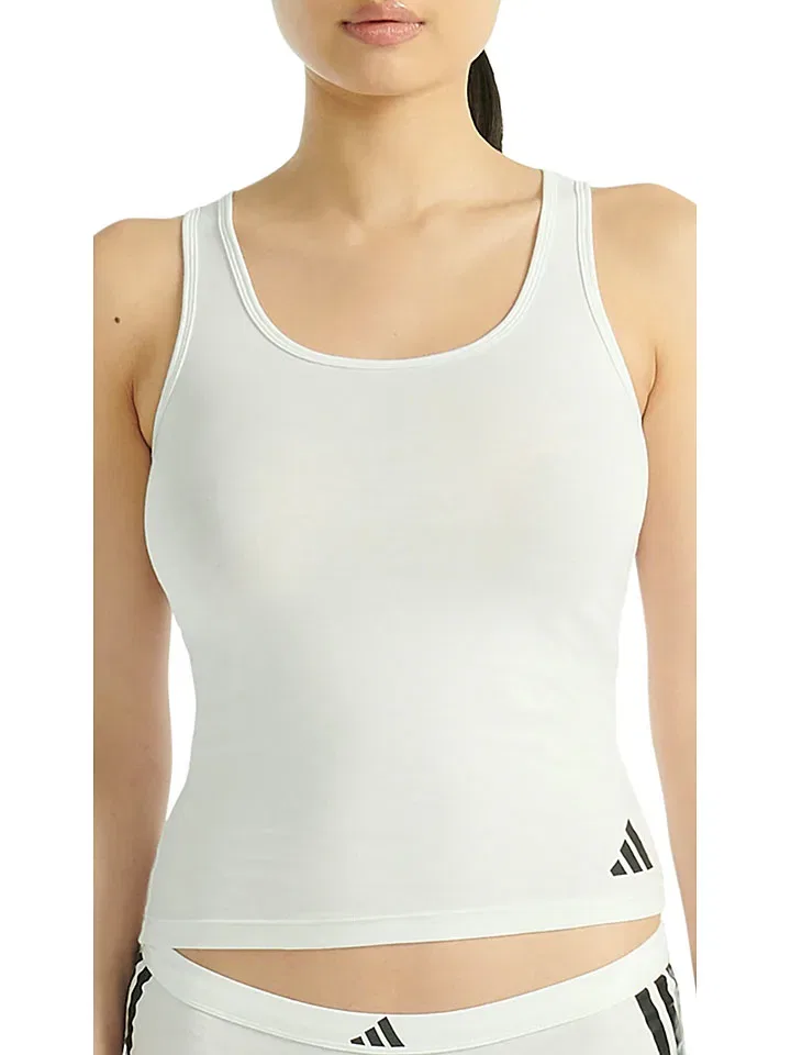 Топ с принтом Adidas, белый — фото 2