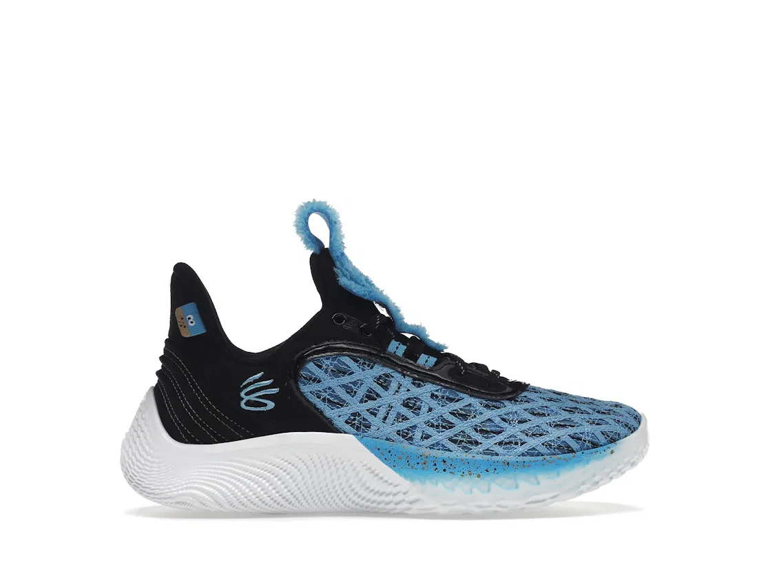 Детские кроссовки для баскетбола с принтом Under Armour Curry Flow 9 Sesame Street Cookie Monster (GS), Viral Blue/Black
