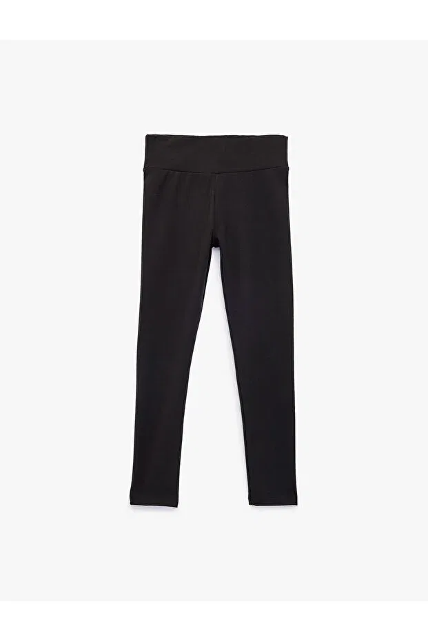 Детские леггинсы для девочек капри с эластичным манжетом Koton, Black — фото 4