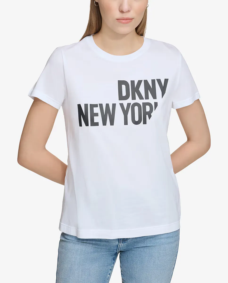 

Женская футболка с круглым вырезом и короткими рукавами Dkny Jeans, белый