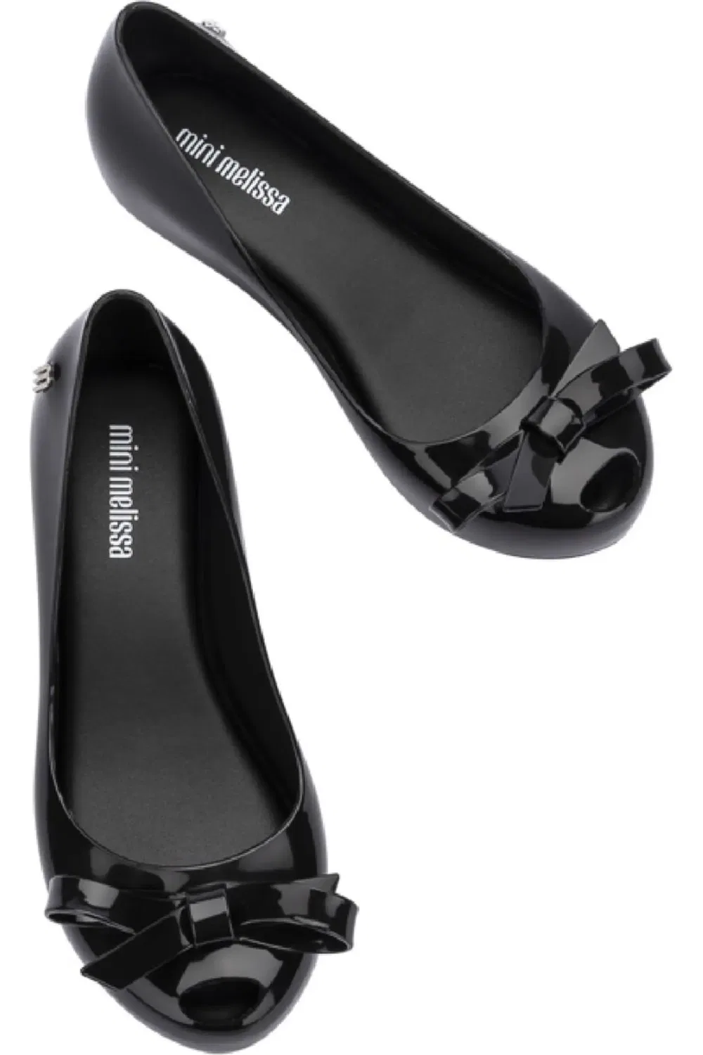 Детские туфли балетки на плоской подошве с бантом Ultragirl Mini Melissa, черный — фото 3