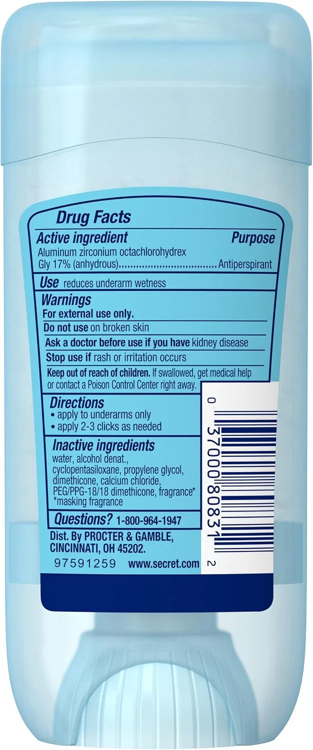Антиперспирант-дезодорант гелевый Secret Outlast Unscented, 2 упаковки по 74 г, 2.6 fl oz — фото 2