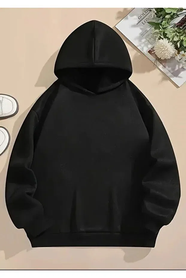 Детское худи для девочек хлопковое Lion Printed Cotton Kids Sweatshirt Baxia, Black1 — фото 2
