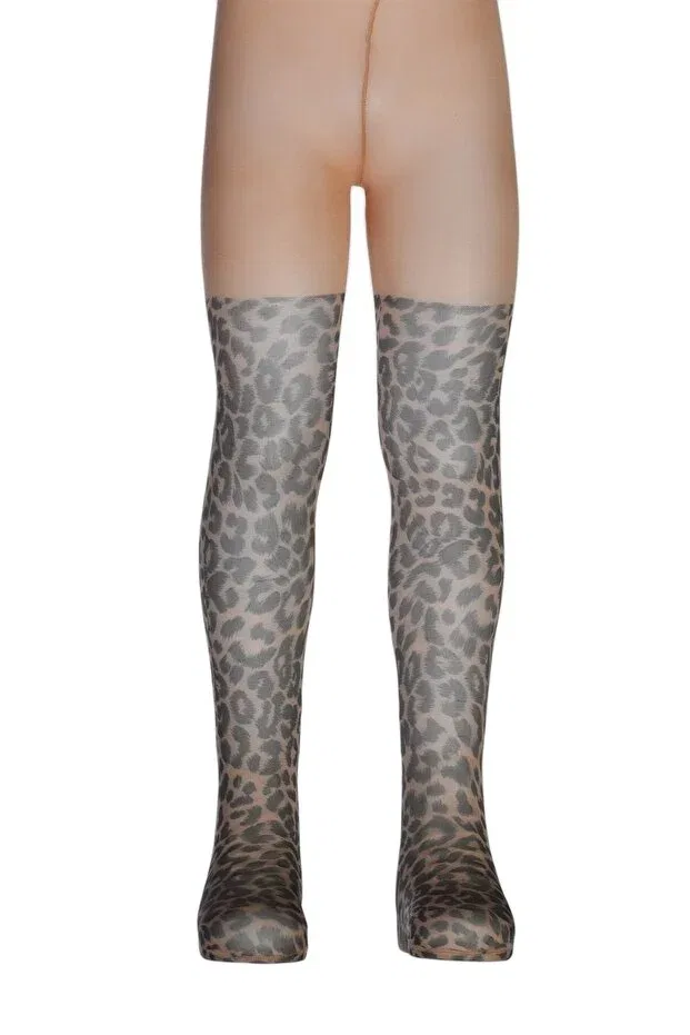 Детские колготки для девочек с принтом Leopard Dore Çorap, Ten