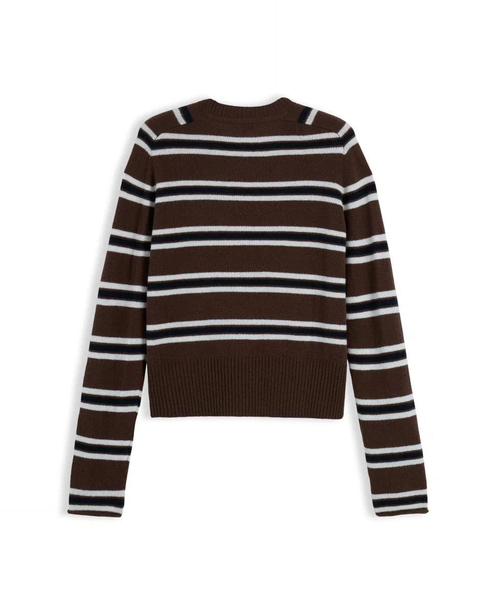 Женский джемпер из шерсти, Tommy Hilfiger, темно-коричневый — фото 2