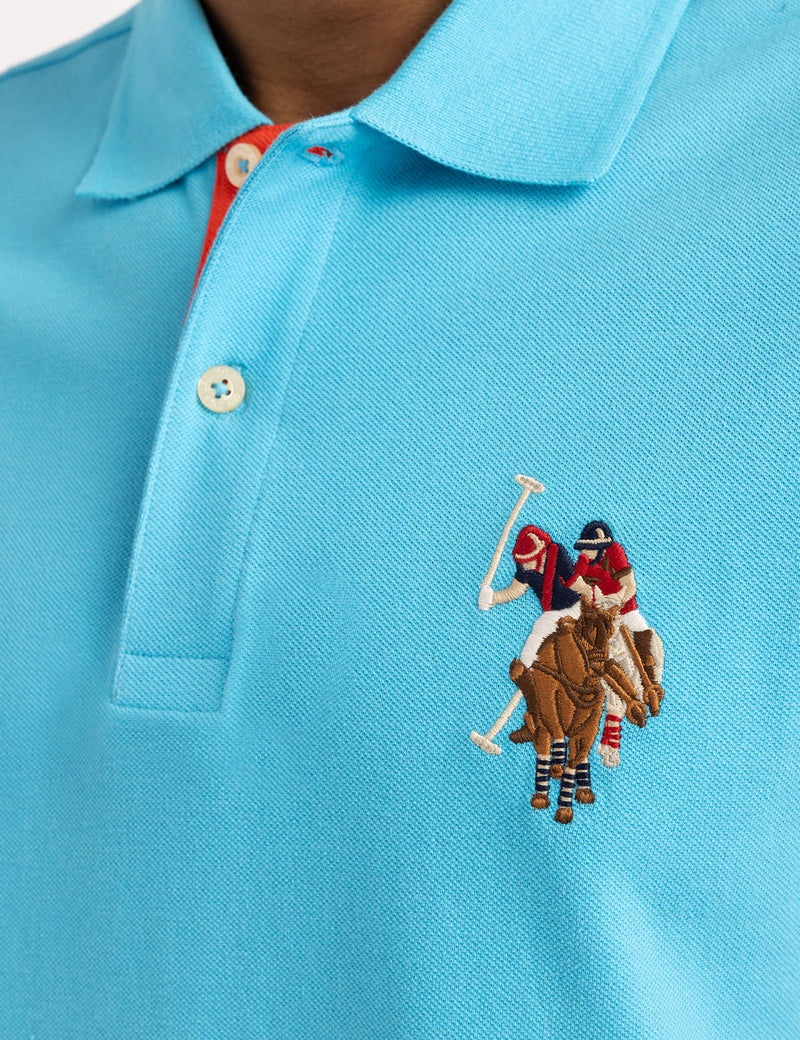 Мужская футболка-поло U.S. Polo Assn. Multi Color Big Logo Solid, голубой — фото 3