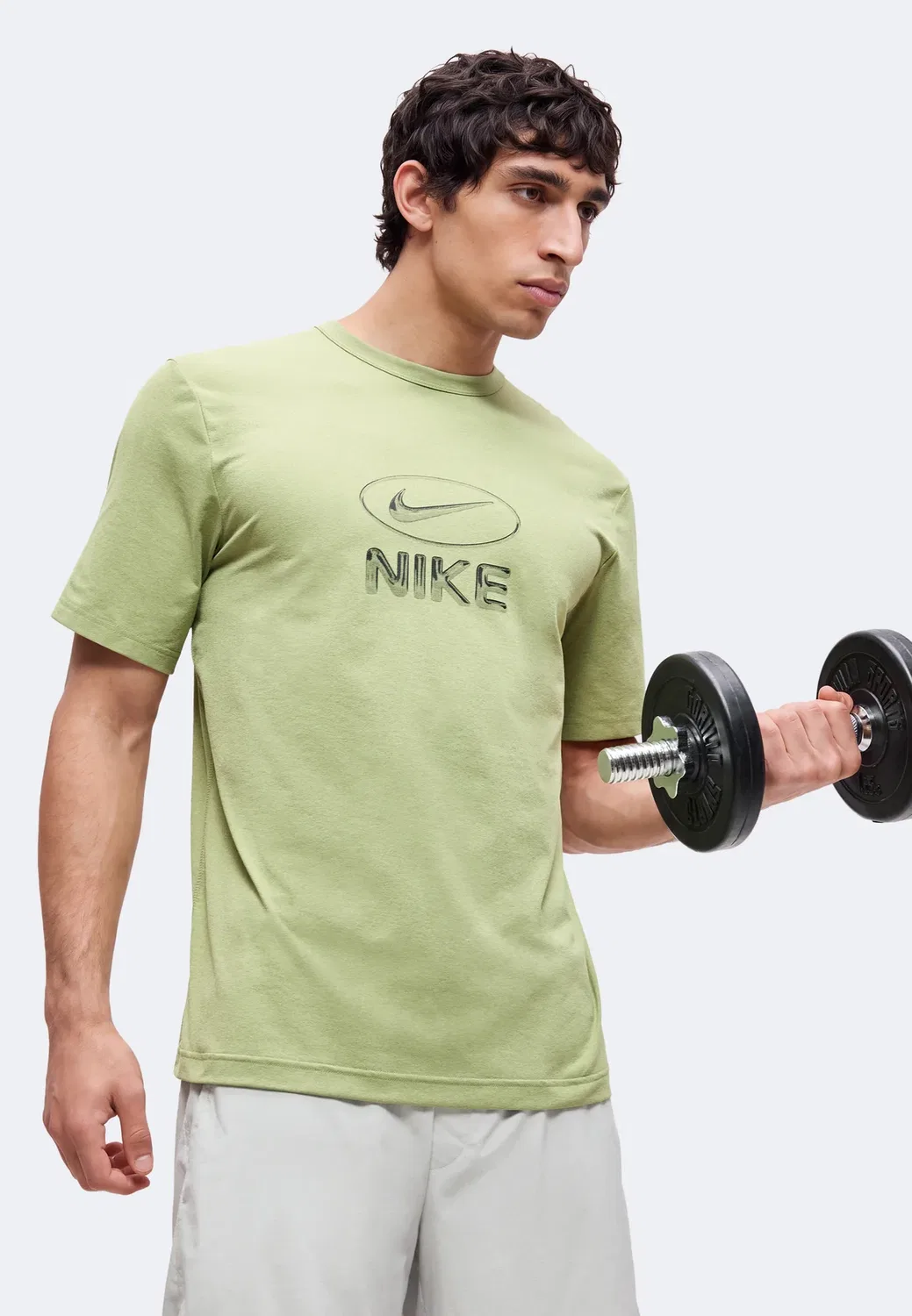 M nk df uv hyverse top fld gfx - спортивная футболка Nike Performance, Dusty Olive/Black — фото 4