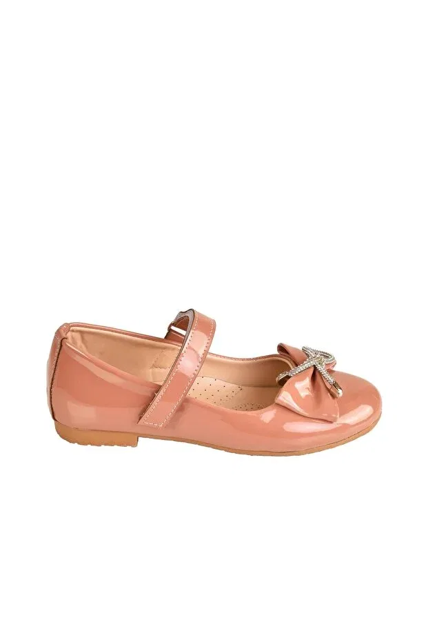 Детские балетки для девочек с блестящим покрытием Minibonito, Powder — фото 2