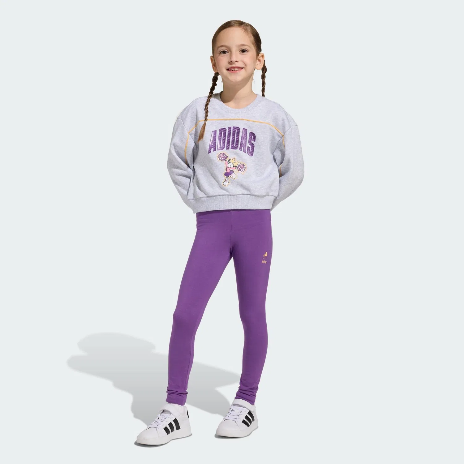 Детский спортивный костюм с принтом Minnie Maus Adidas, Hellgrau Hellorange