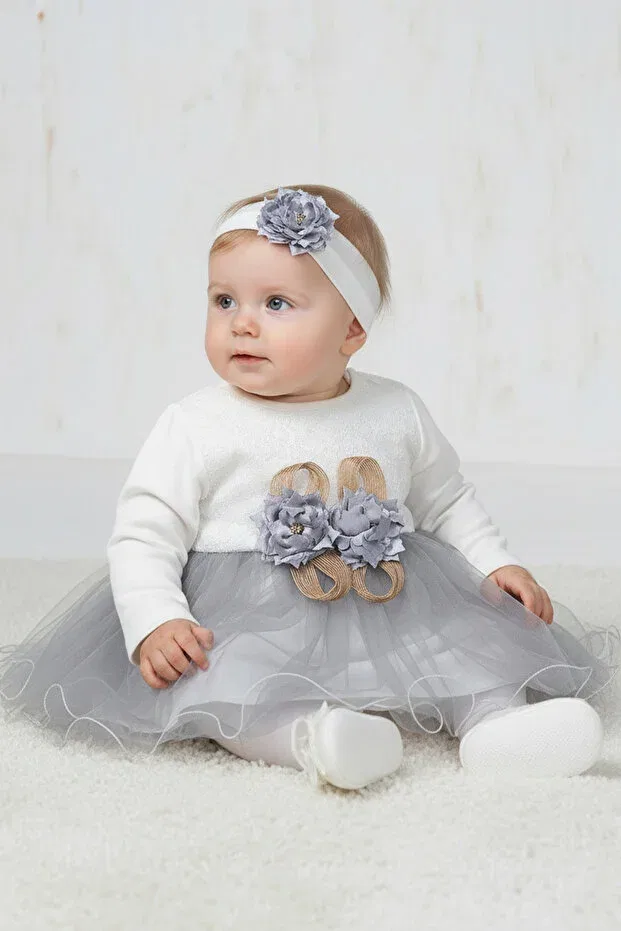 Детский комплект для девочек с цветочным принтом Rocha Baby, Gray