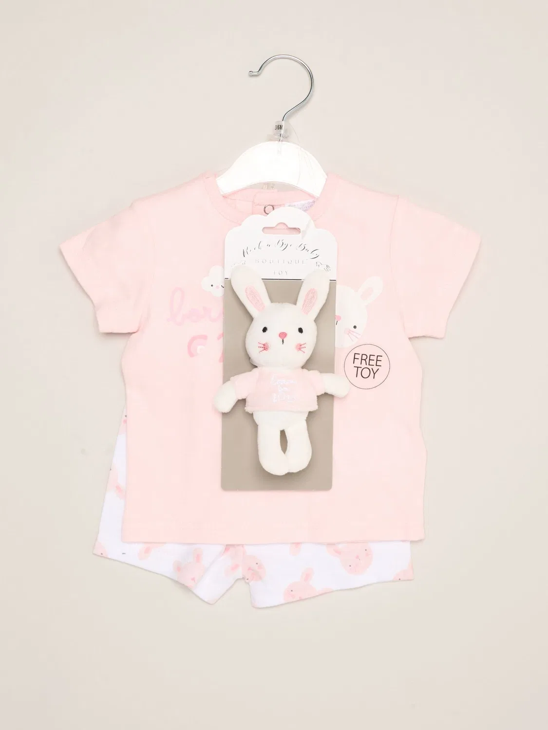 Комплект одежды с кроликом Rock-A-Bye Baby Boutique, розовый — фото 2