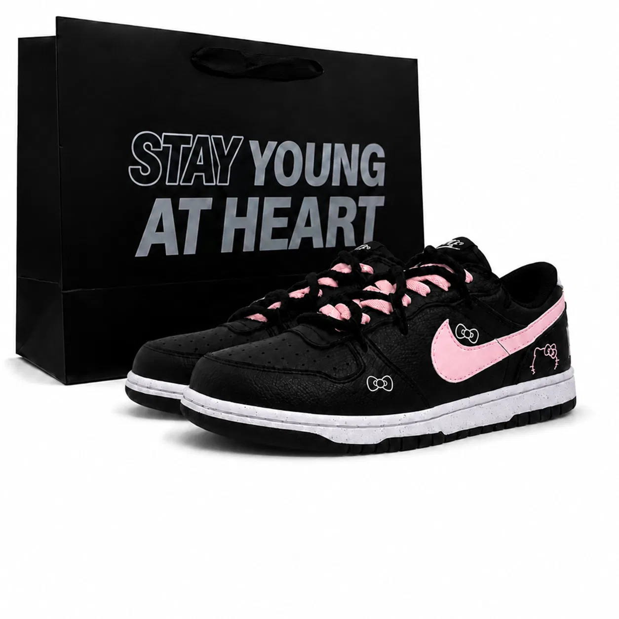 Детские кроссовки-скейтборды низкие Nike Big Low Lux Skateboard Shoes, Milk Pink-Shopping Bag