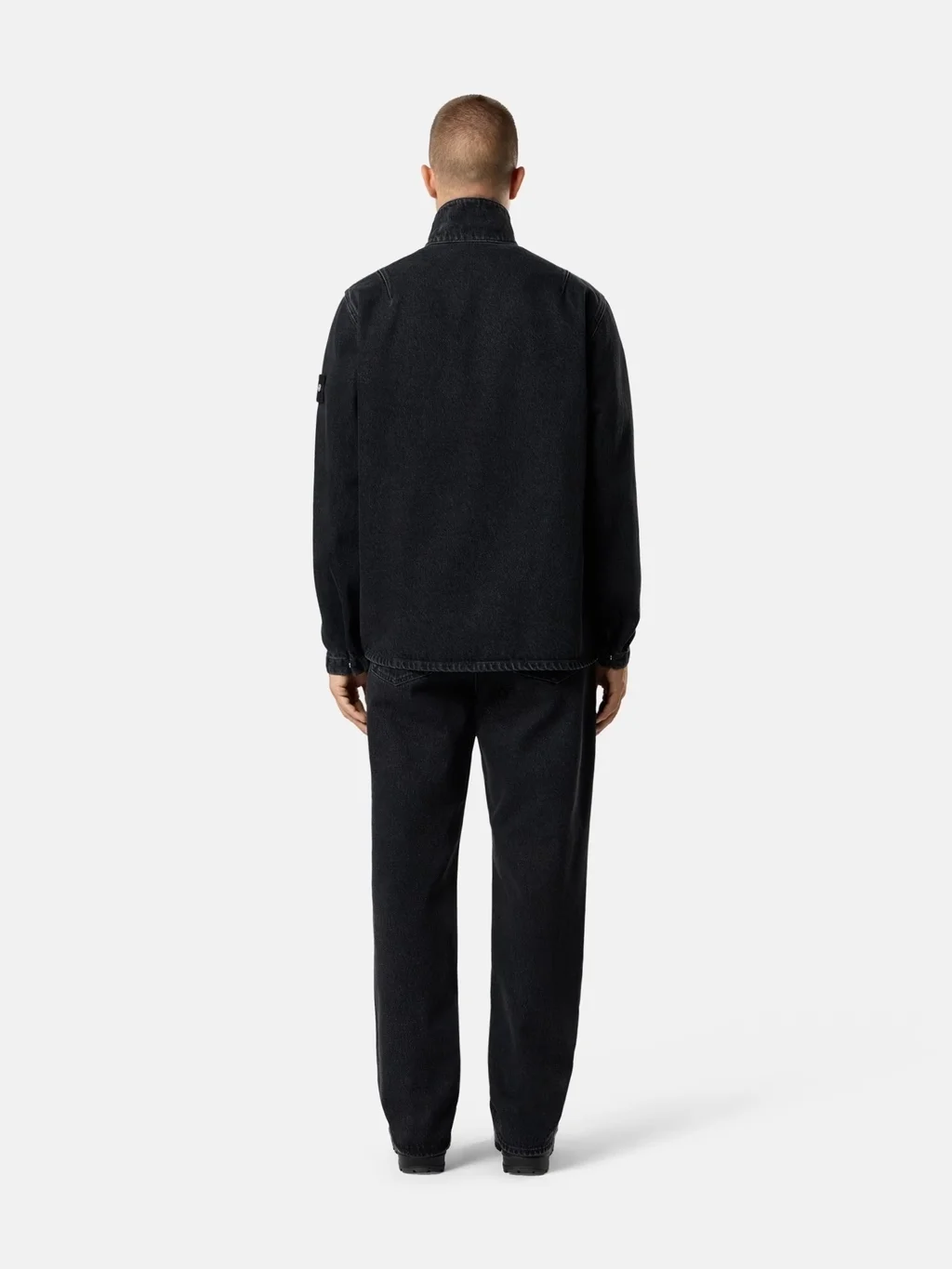 Мужская рубашка-куртка Stone Island Comfort-fit Zip-up With Chest Pocket, черный — фото 3