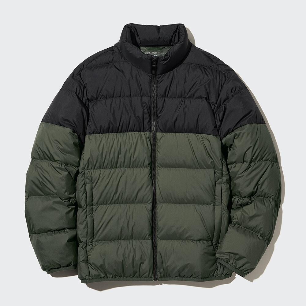 

Пуховик Uniqlo Ultra Light Down 3D Cut, 56 оливковый/черный