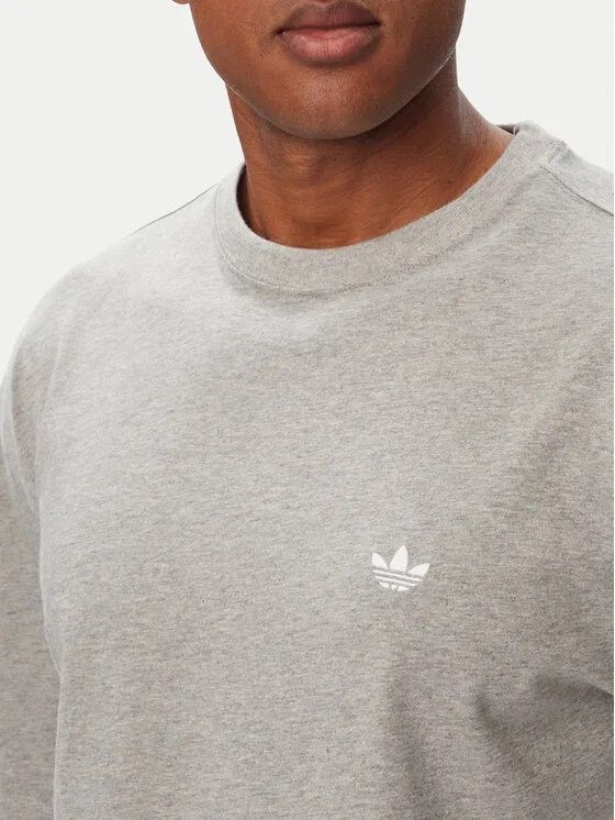 Футболка regular fit Trefoil Essentials Adidas, светло-серый — фото 4