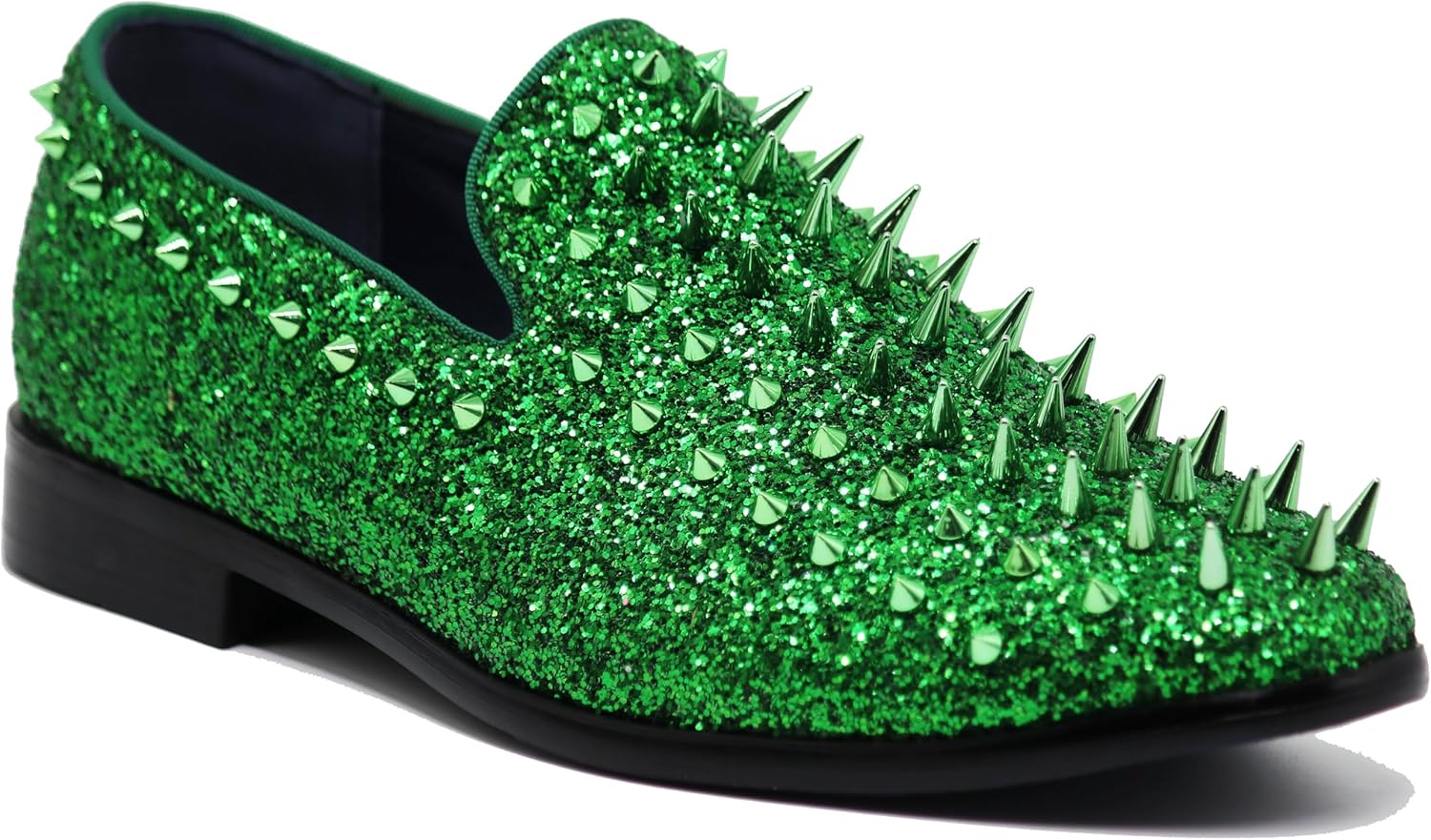 

Мужские винтажные лоферы SPK09 с шипами, слипоны, модная обувь, классические вечерние туфли-токседо Enzo Romeo, зеленый