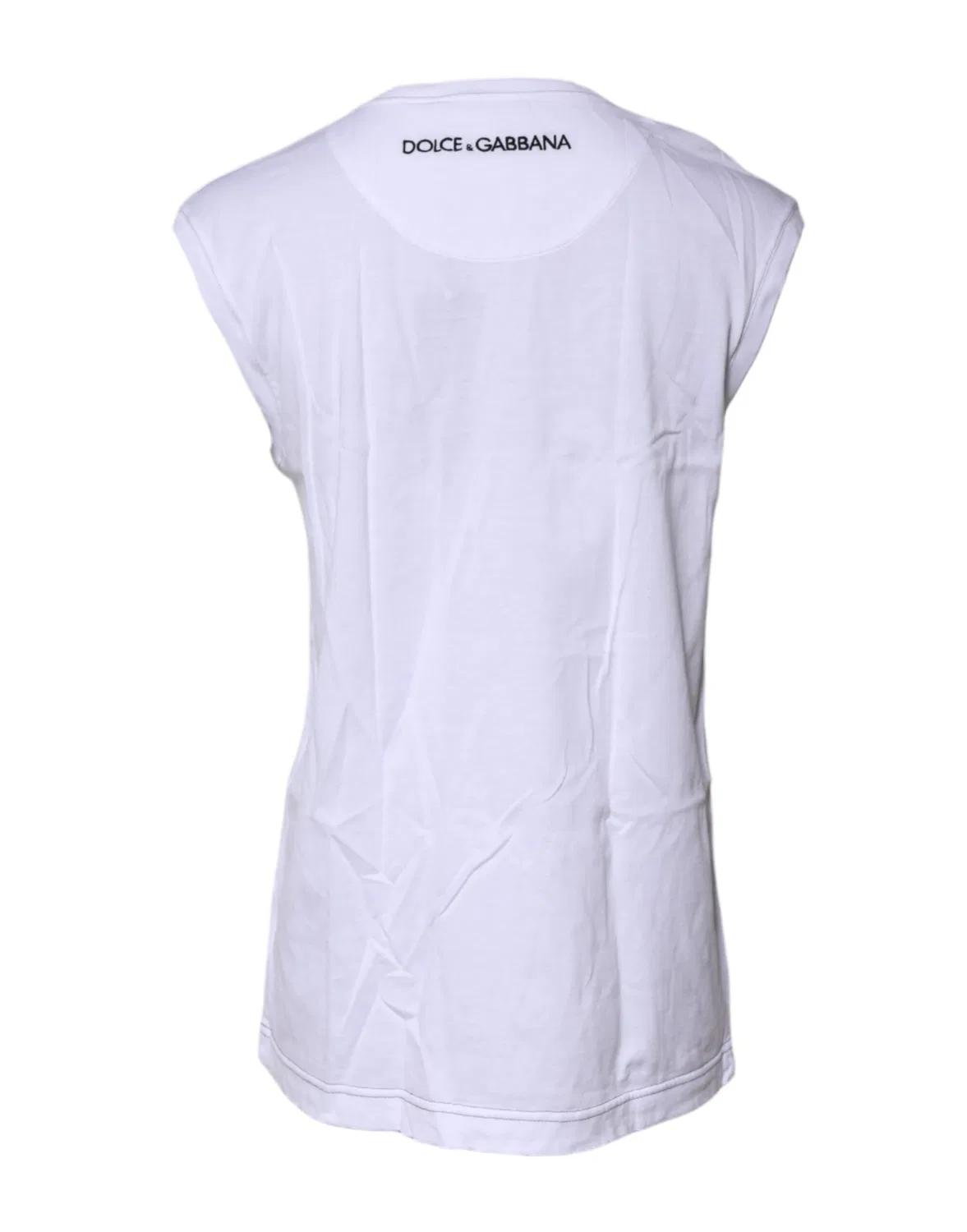 Женская футболка без рукавов с принтом Round Neck Tank Dolce & Gabbana, White — фото 4