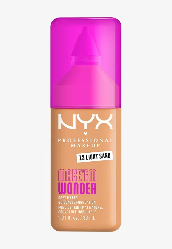Тональная основа средней плотности Make 'em wonder, Nyx Professional Makeup, Light Sand 30 мл, цвет light sand