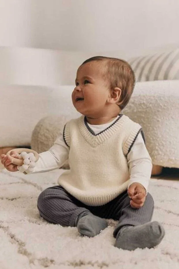 Детский хлопковый комплект из боди и колготок Next Baby, Cream