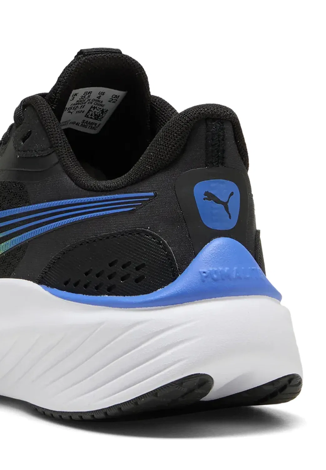 Детские кроссовки для зала с мягкой стелькой Pounce Lite Jr Puma, Black Lime Sapphire — фото 4