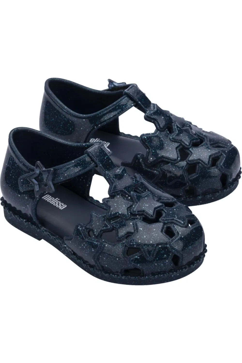 Сандалии детские на липучке Starry Baby Mini Melissa, Glitter Blue