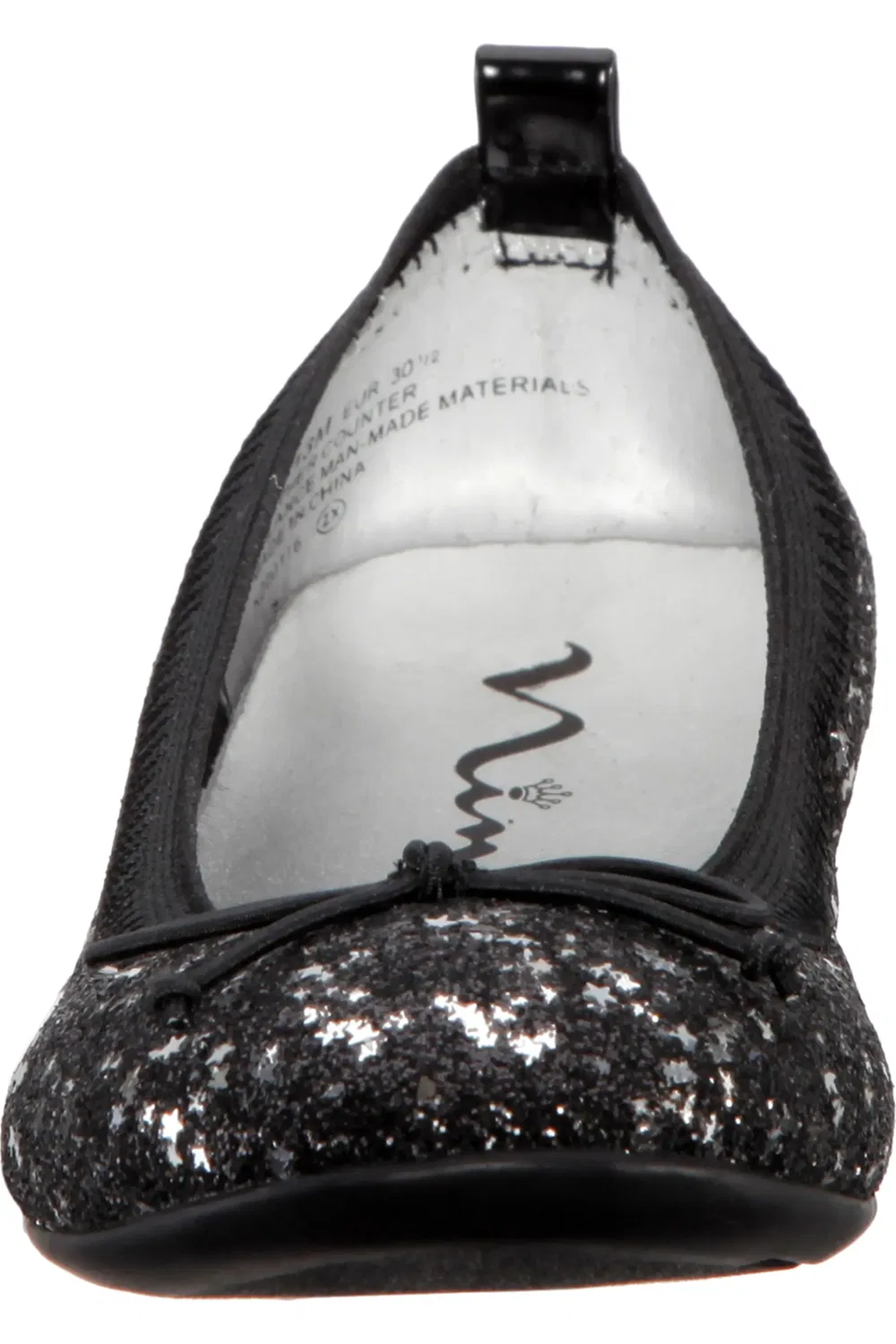 Балетки детские с эластичной резинкой Esther Nina, Black Star Baby Glitter — фото 4