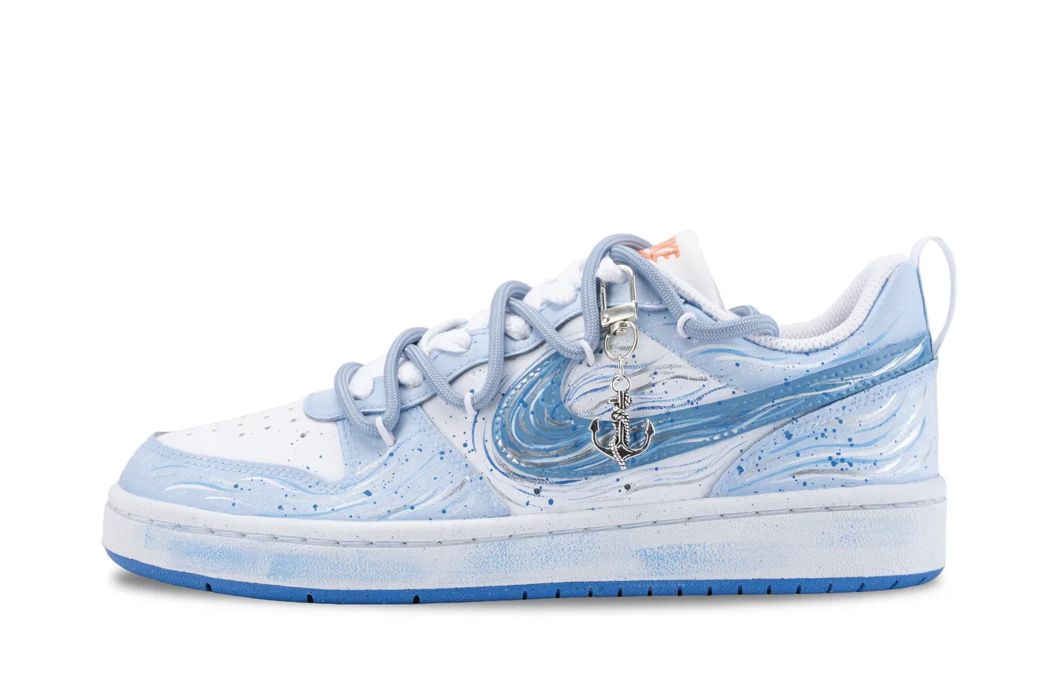 Детские кеды с принтом Nike Court Borough, Blue White (Blue Shopping Bag) — фото 3