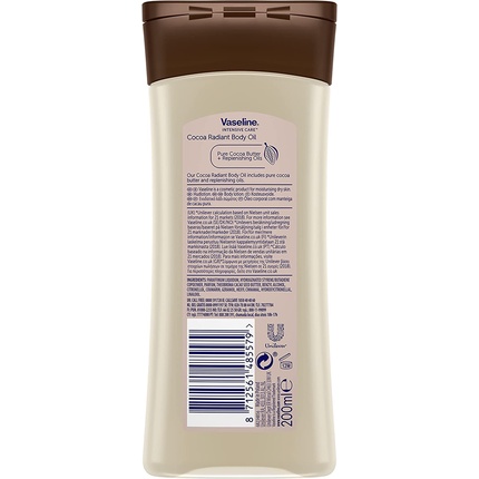 Интенсивное масло для тела Cocoa Radiant с 100% натуральным маслом какао для сухой кожи 200 мл Vaseline — фото 3